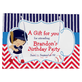 Grand Sac Cadeau Belle Baseball Dark Hair Boy Anniversaire