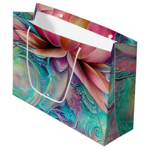 Grand Sac Cadeau Belle Ethérée Whimsical Lotus Flower
