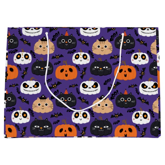 Grand Sac Cadeau Belle fête d'anniversaire d'Halloween (Devant)