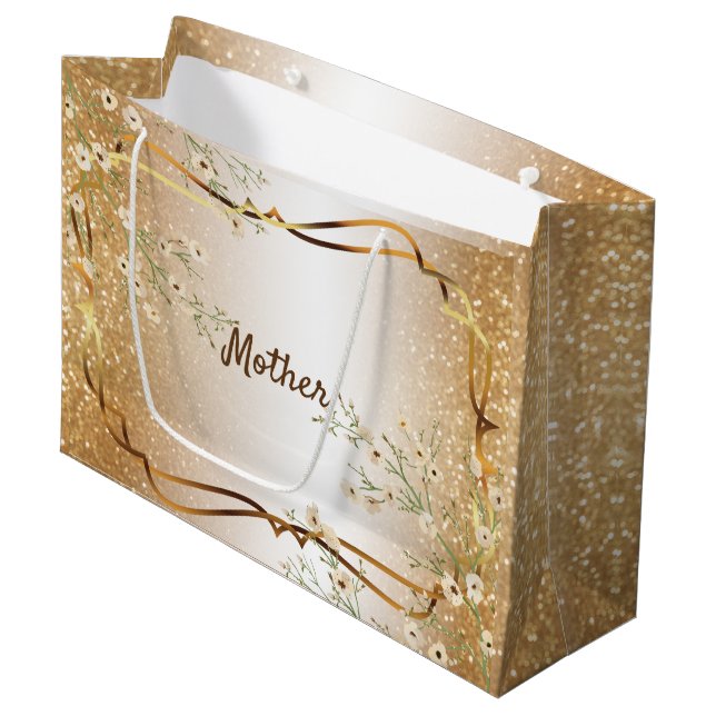 Grand Sac Cadeau Belle fête des mères - Personnaliser (Devant Angle)