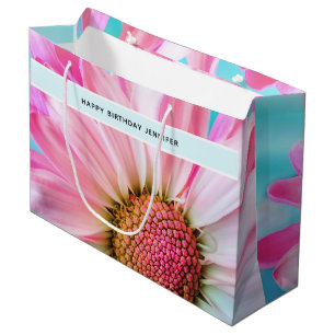 Grand Sac Cadeau Belle Fleur rose Gros plan Photo Anniversaire