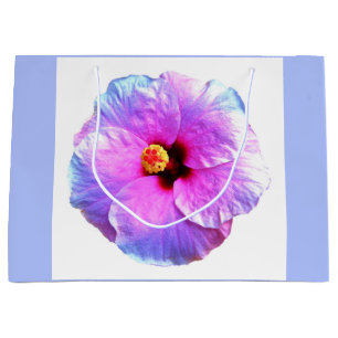 Grand Sac Cadeau Belle Fleur Rose Violet Tendance Nature