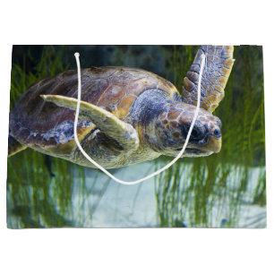 Grand Sac Cadeau Belle natation de tortue marine