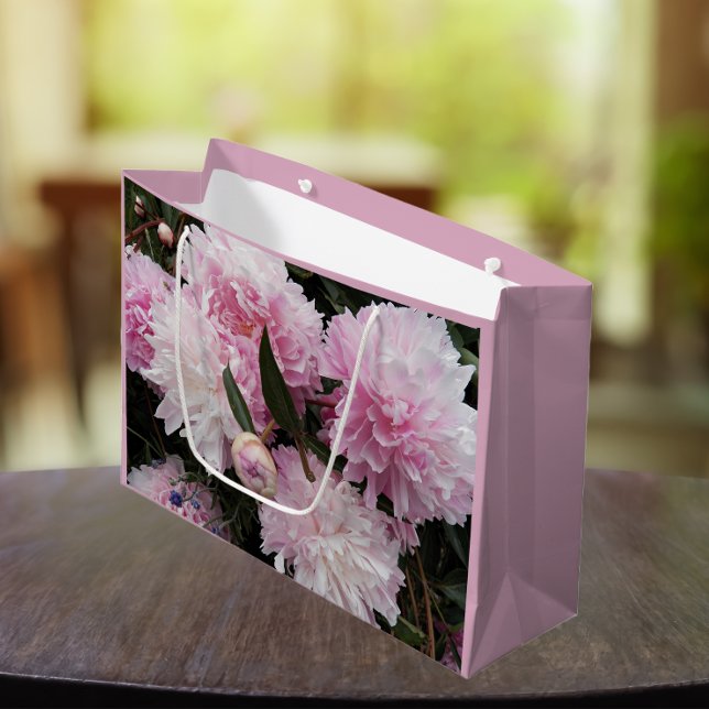 Grand Sac Cadeau Belle pivoine rose Florale (In Situ)