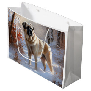 Grand Sac Cadeau Berger d'Anatolie Qu'il neige Noël