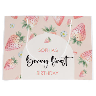 Grand Sac Cadeau Berry premier anniversaire de enfant de fraise