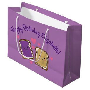 Grand Sac Cadeau Beurre d'arachide et Jelly fête d'anniversaire PBJ