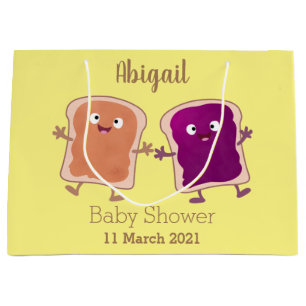 Grand Sac Cadeau Beurre d'arachide mignonne et caricature sandwich