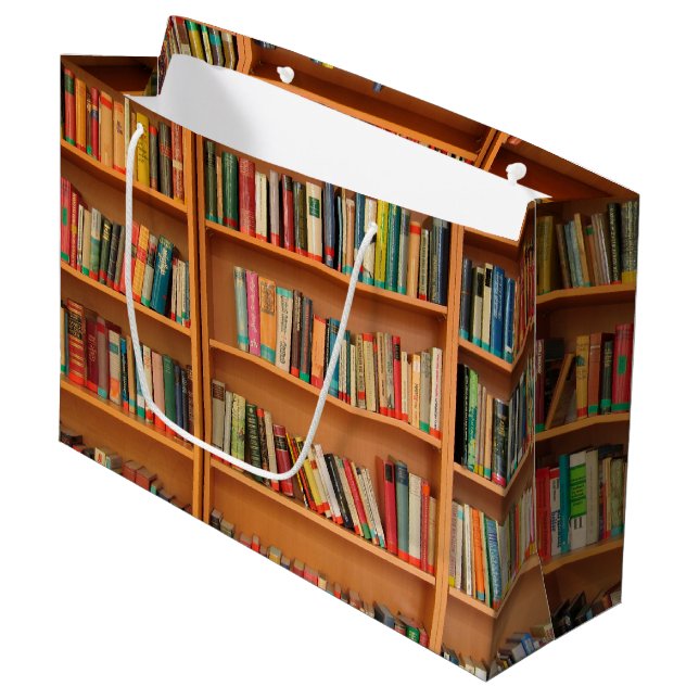 Grand Sac Cadeau Bibliothèque Livres Librairie Vêtements de livres  (Devant Angle)