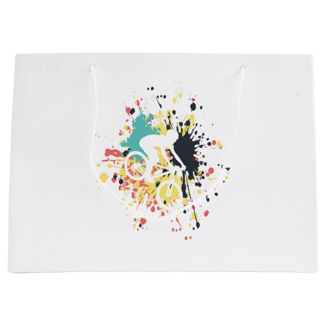 Grand Sac Cadeau Bicyclette - Couleur de descente (Devant)