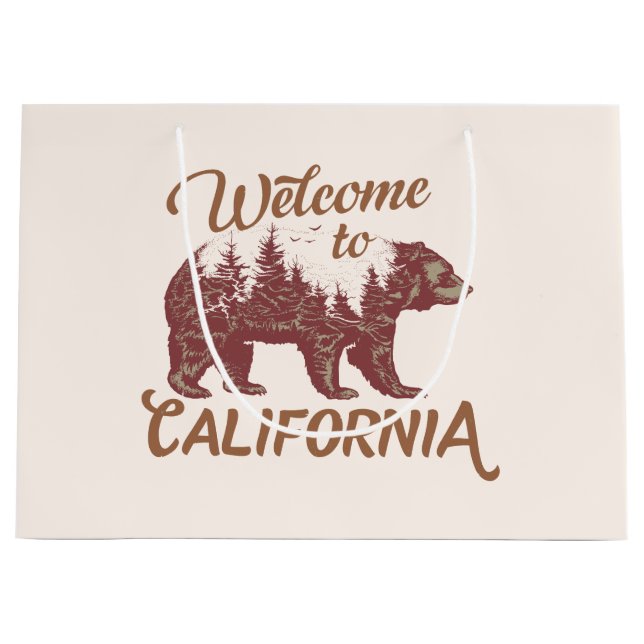 Grand Sac Cadeau Bienvenue à l'ours de Californie (Devant)