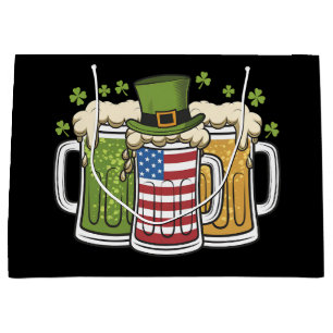 Grand Sac Cadeau Bière Irlandaise Irlande États-Unis Drapeau Améric