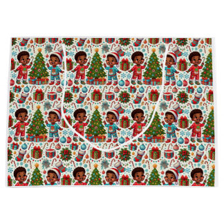 Grand Sac Cadeau Black Boy Holiday Joy Cadeau