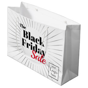 Grand Sac Cadeau Black Friday Logo Vente d'entreprise