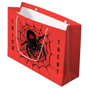 Grand Sac Cadeau Black Spider en Web