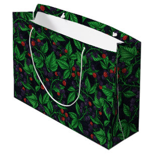 Grand Sac Cadeau Blackberry sur gris foncé