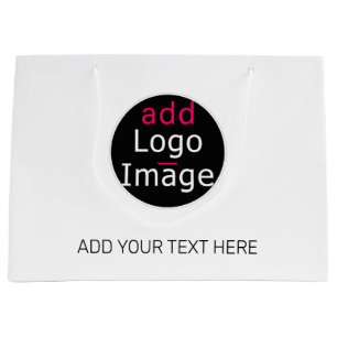 Grand Sac Cadeau Blanc Commercial Personnalisable Professionnel Mod