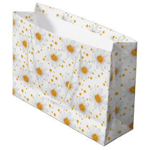 Grand Sac Cadeau Blancs clairs avec Centres Jaunes