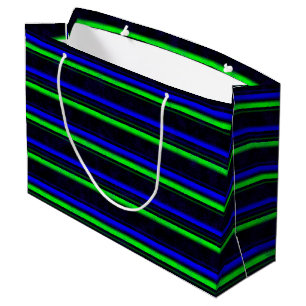 Grand Sac Cadeau Bleu Noir Grandes Vertes