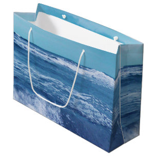 Grand Sac Cadeau Blue Atlantic Ocean Waves Nuages Sky Photographie