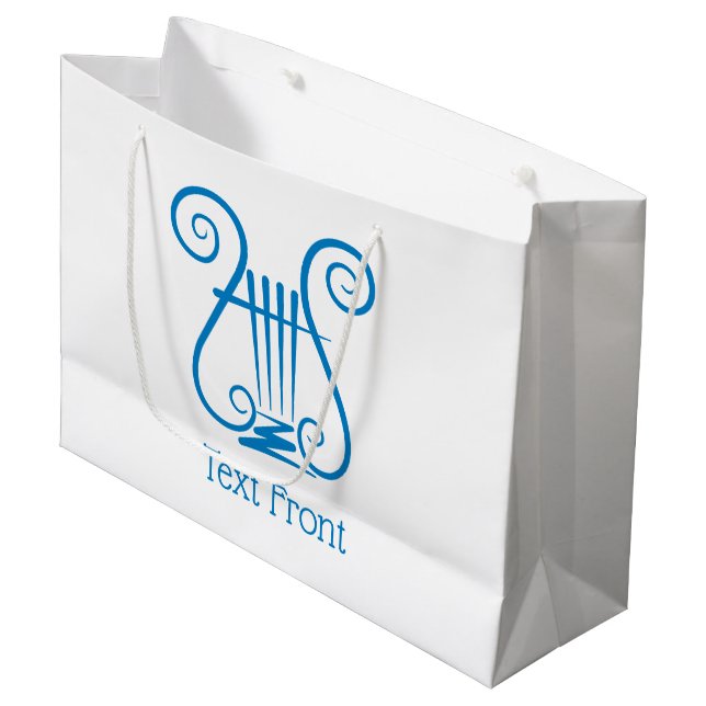 Grand Sac Cadeau Blue Lyre (Devant Angle)