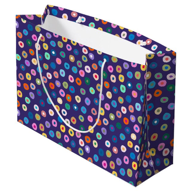 Grand Sac Cadeau Blue rainbow confetti (Dos Angle)