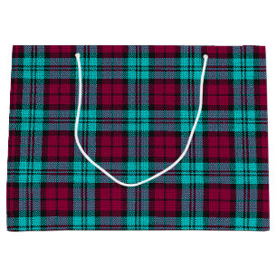 Grand Sac Cadeau Blue Red Campbell Tartan Blackwatch Plaid