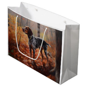 Grand Sac Cadeau Bluetick Coonhound en automne Leaves automne Inspi
