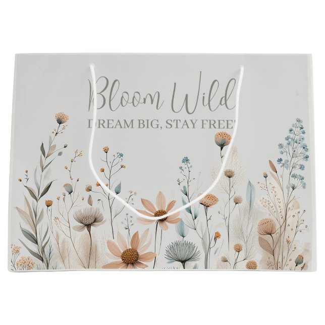 Grand Sac Cadeau Boho Wildflower (Devant)