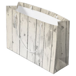 Grand Sac Cadeau Bois rustique Chic Chic Barres Patinées