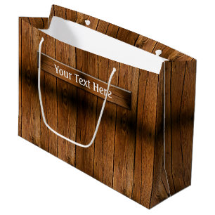 Grand Sac Cadeau Bois rustique polyvalent