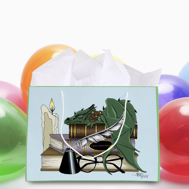 Grand Sac Cadeau Boîtes de sommeil vertes Dragon (Créateur téléchargé)