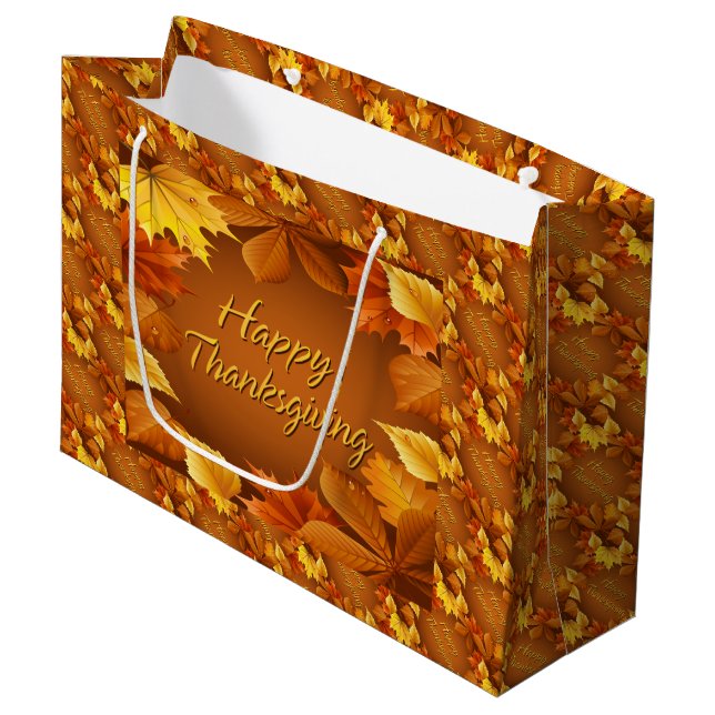 Grand Sac Cadeau Bon thanksgiving 1 (Devant Angle)