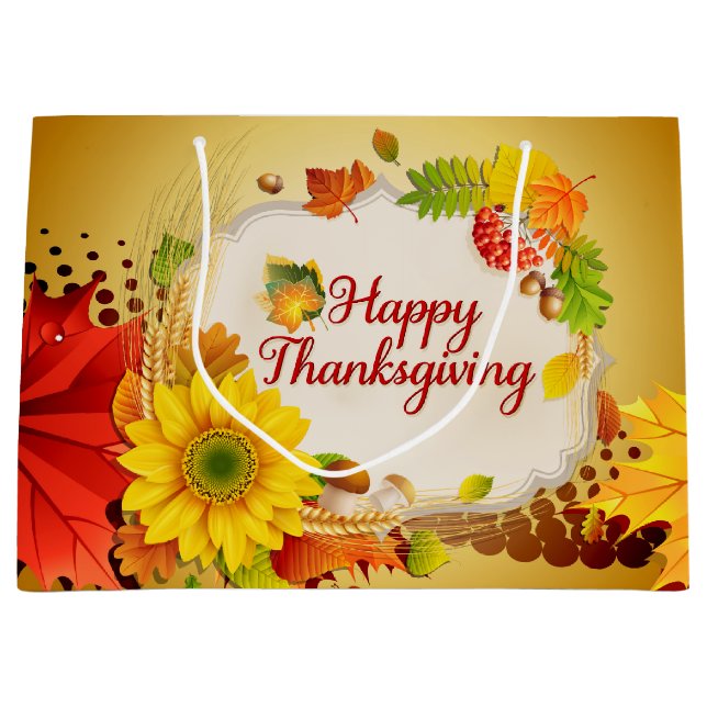 Grand Sac Cadeau Bon thanksgiving 13A (Devant)
