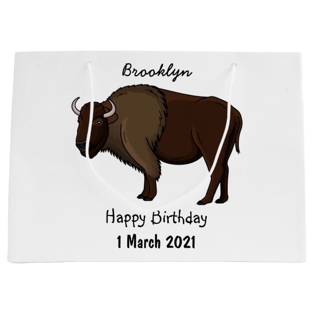 Grand Sac Cadeau Bonne illustration de bison américain (Devant)