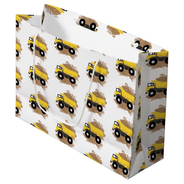 Grand Sac Cadeau Boue du véhicule de construction de camion de pomp (Devant Angle)