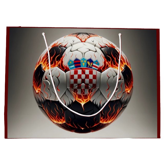Grand Sac Cadeau Boule de football croate fière (Dos)