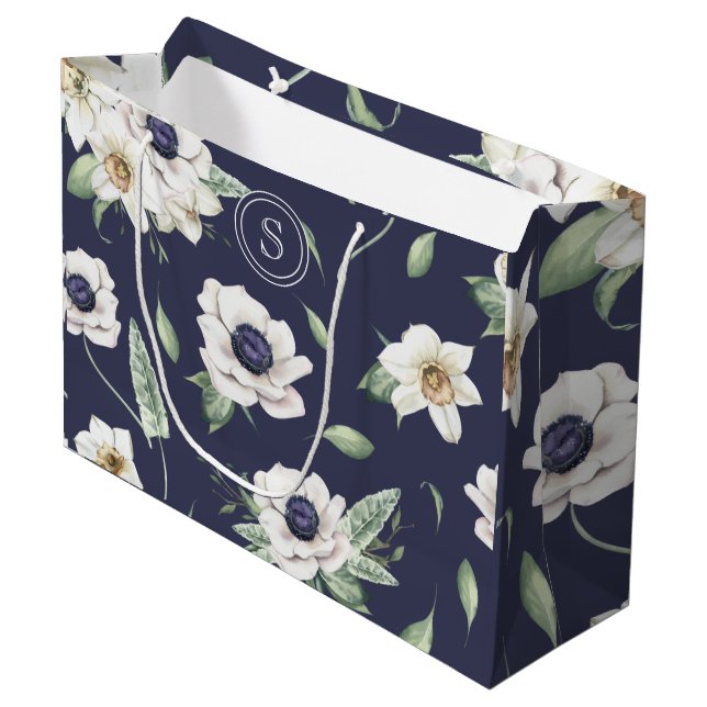 Grand Sac Cadeau Bouquet d'aquarelle de printemps chic (Devant Angle)
