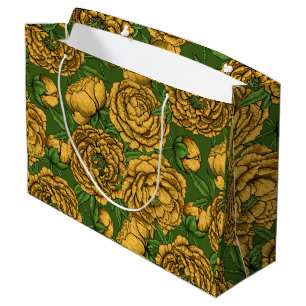 Grand Sac Cadeau Bouquet de galets jaunes
