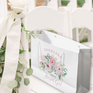 Grand Sac Cadeau Bouquet floral Flower Girl rose Peony