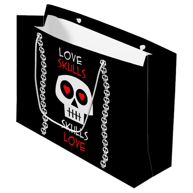 Grand Sac Cadeau Bourse Présent GR. Skulls (Devant Angle)