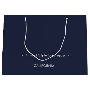 Grand Sac Cadeau Boutique minimaliste de luxe bleu marine