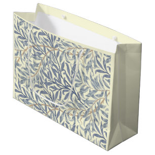 Grand Sac Cadeau Bouton bleu saule (par William Morris)
