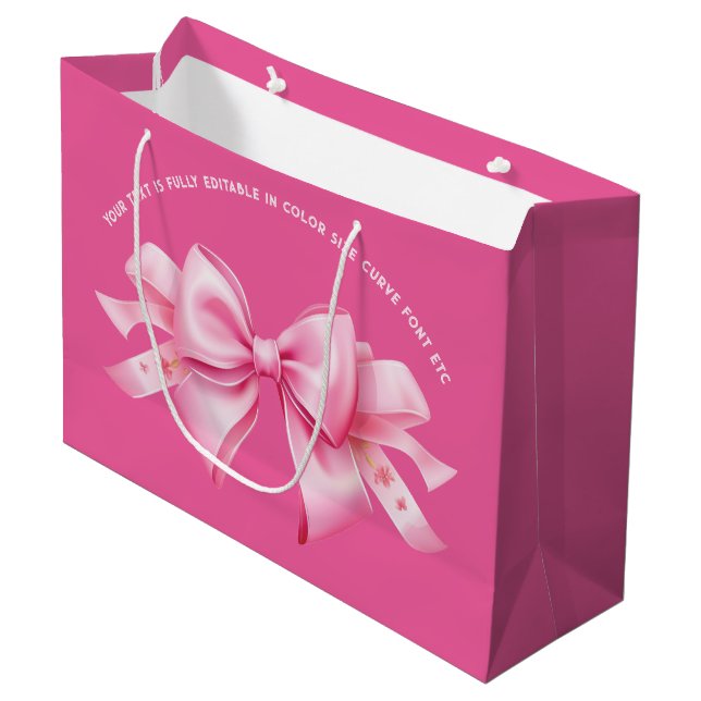 Grand Sac Cadeau Bow sur Barbiedoll tendance Bubblegum rose (Devant Angle)