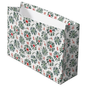 Grand Sac Cadeau Branches de Noël