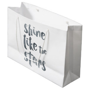 Grand Sac Cadeau Brillant comme les étoiles - Motivation métalliq