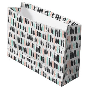 Grand Sac Cadeau Brosses et motif de courses d'encre