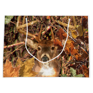 Grand Sac Cadeau Buck, scène de la saison d'automne White Tail Dee