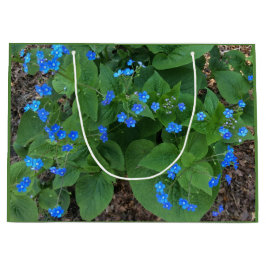 Grand Sac Cadeau Bugloss Sibérien - Bleu et Vert -