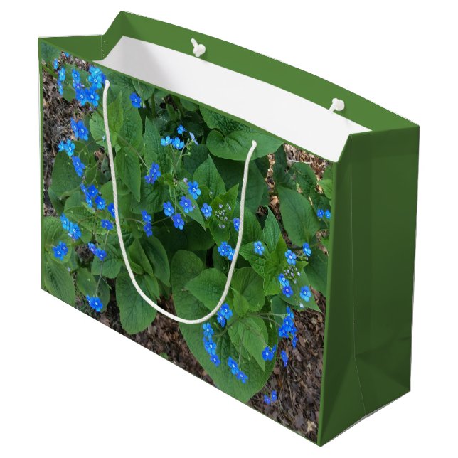 Grand Sac Cadeau Bugloss Sibérien - Bleu et Vert - (Dos Angle)